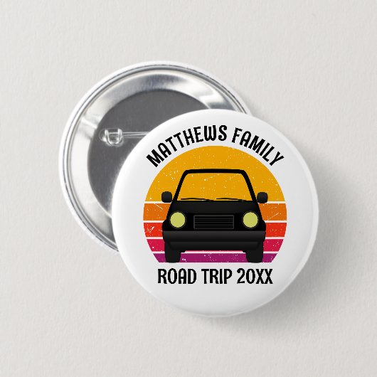 Spring Break Road Trip Sunset Customized Button (Vorne & Hinten)