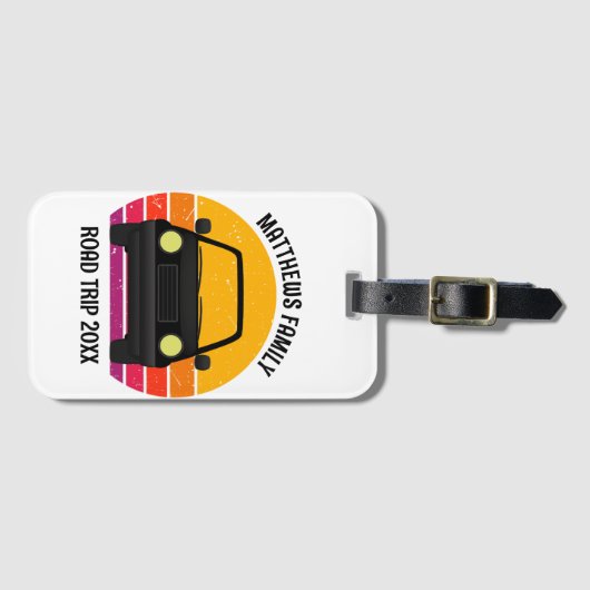 Spring Break Road Trip Sunset Customized Gepäckanhänger (Vorderseite (Horizontal))