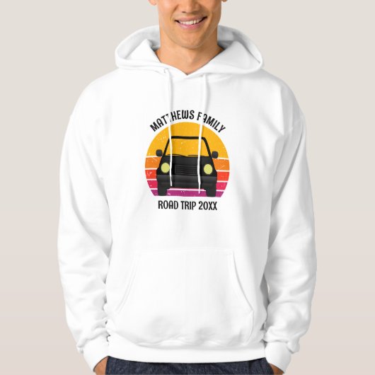 Spring Break Road Trip Sunset Customized Hoodie (Vorderseite)