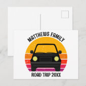 Spring Break Road Trip Sunset Customized Postkarte (Vorne/Hinten)