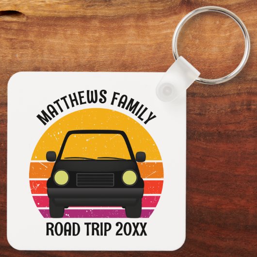 Spring Break Road Trip Sunset Customized Schlüsselanhänger (Rückseite)