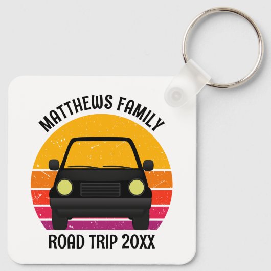 Spring Break Road Trip Sunset Customized Schlüsselanhänger (Rückseite)