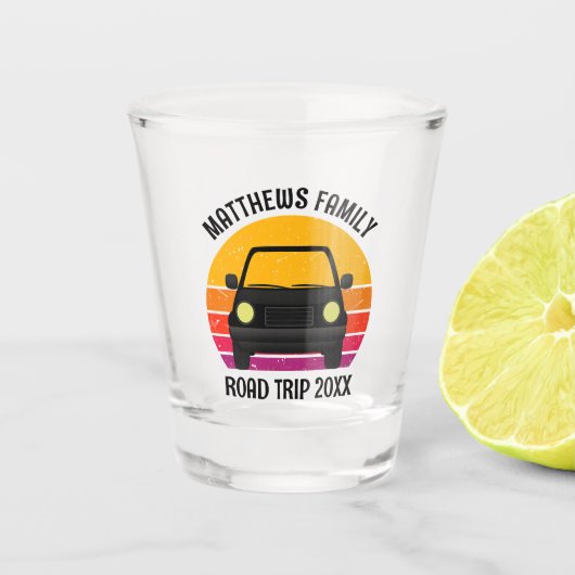 Spring Break Road Trip Sunset Customized Schnapsglas (Vorderseite)