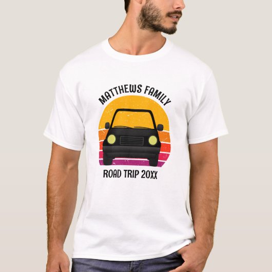 Spring Break Road Trip Sunset Customized T-Shirt (Vorderseite)