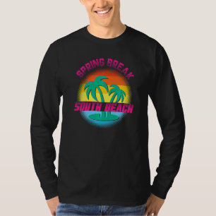 Spring Break South Beach Sunset Vintag Matching W T-Shirt