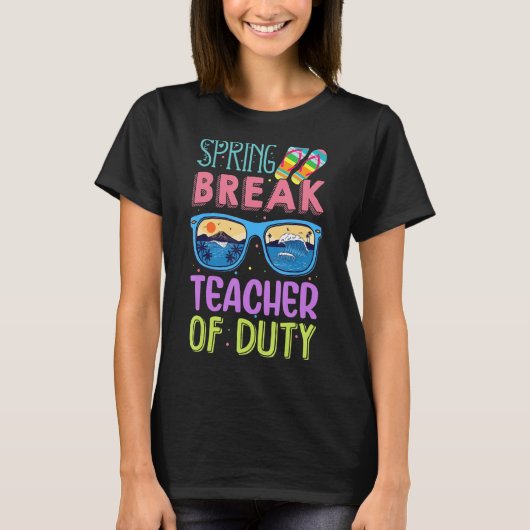 Spring Break Squad 2022 Retro Spring Break Teacher T-Shirt (Vorderseite)