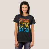 Spring Break Squad Beach Surfer Palm Tree Artwork T-Shirt (Vorne ganz)