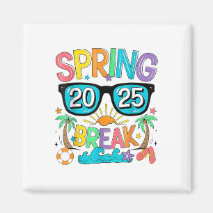 Spring Break Squad Crew Vintage 2025 Strand Palme Magnet