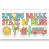 Spring Break State of Mind Aesthetic Beach Aufkleber (Vorderseite)