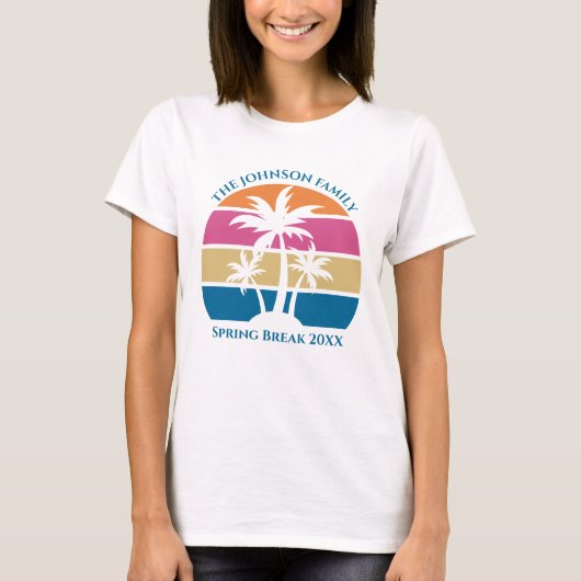 Spring Break Trip Beach Sunset Custom Family T-Shirt (Vorderseite)