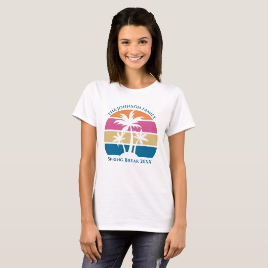 Spring Break Trip Beach Sunset Custom Family T-Shirt (Vorne ganz)