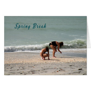 Spring Break Vacacation Card am Strand