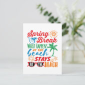 Spring Break Was passiert am Beach Funny Party Postkarte (Stehend Vorderseite)