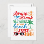 Spring Break Was passiert am Beach Funny Party Postkarte (Vorne/Hinten)