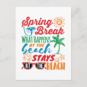 Spring Break Was passiert am Beach Funny Party Postkarte (Vorderseite)
