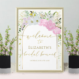 Spring Bridal Brunch Begrüßung Wildblume Poster