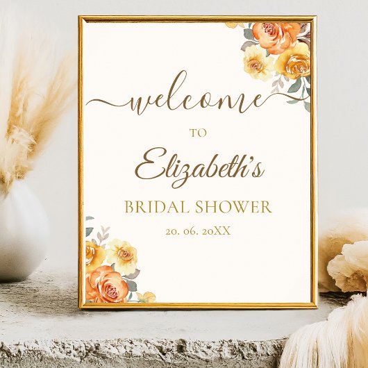 Spring Bridal Party with Orange Blooms Poster