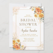 Spring Bridal Shower With Orange Flowers  Einladung (Vorderseite)