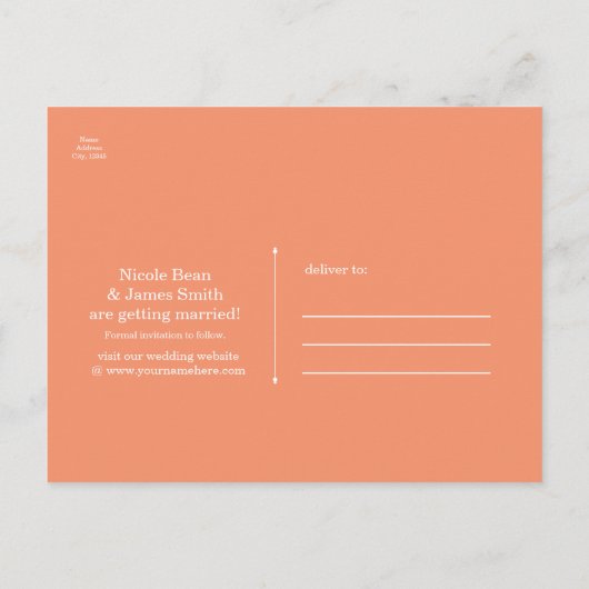 Spring Bright Blume Brautparty Save the Date Ankündigungspostkarte (Rückseite)