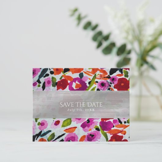 Spring Bright Blume Brautparty Save the Date Ankündigungspostkarte (Stehend Vorderseite)