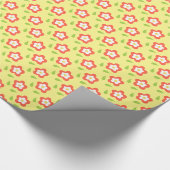 Spring Bubble Flowers Yellow Pattern Geschenkpapier (Ecke)