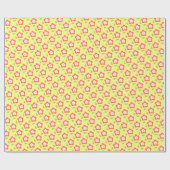 Spring Bubble Flowers Yellow Pattern Geschenkpapier (Flach)
