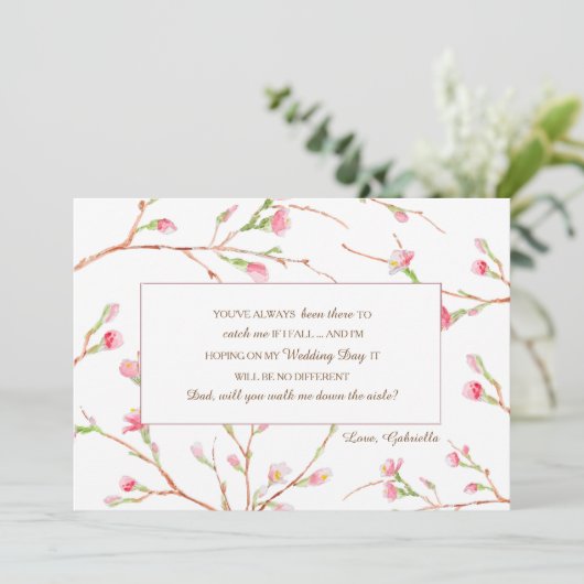 Spring Buds Wedding Request Card Einladung (Stehend Vorderseite)