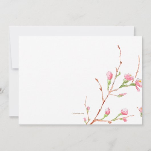 Spring Buds Wedding Request Card Einladung (Rückseite)