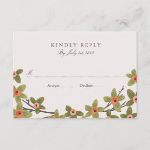 Spring Buds Wedding RSVP Karte