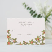Spring Buds Wedding RSVP Karte (Stehend Vorderseite)