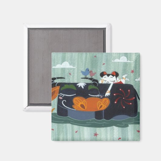 Spring Buffalo Magnet (Vorderseite/Rückseite)