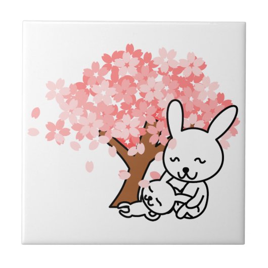 Spring Bunnies Fliese (Vorderseite)