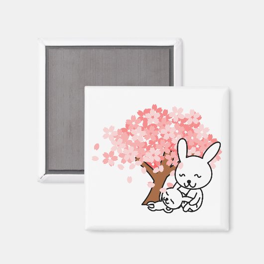 Spring Bunnies Magnet (Vorderseite/Rückseite)