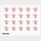 Spring Bunnies Quadratischer Aufkleber (Blatt)