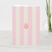 Spring Bunny and Eggs Pink Stripes 5x7 Easter Card Dankeskarte (Rückseite)