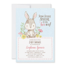 Spring Bunny Baby Shower Einladung