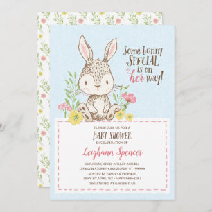 Spring Bunny Baby Shower Einladung