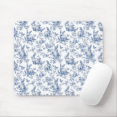 Spring Bunny Blue Chinoiserie Mousepad (Mit Mouse)