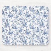 Spring Bunny Blue Chinoiserie Mousepad (Vorne)
