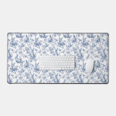 Spring Bunny Blue Chinoiserie Schreibtischunterlage (Tastatur & Maus)