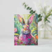 Spring Bunny Colorado Moderne Abstrakte Kunst Postkarte (Stehend Vorderseite)