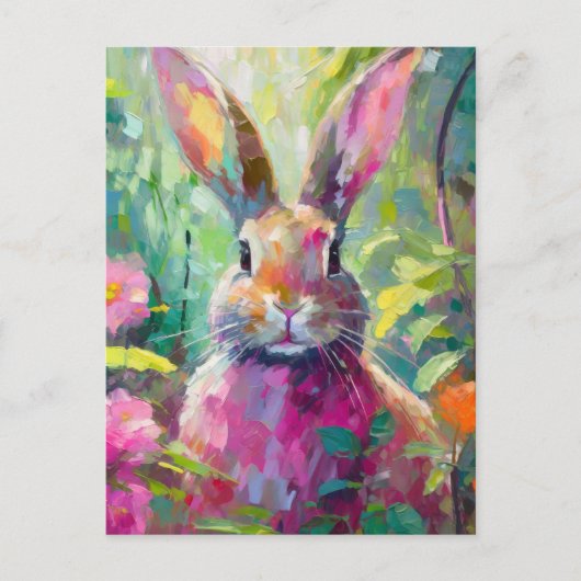 Spring Bunny Colorado Moderne Abstrakte Kunst Postkarte (Vorderseite)