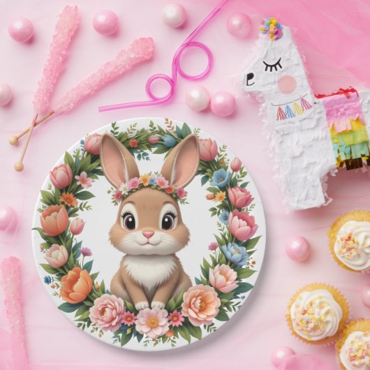 Spring Bunny Easter Paper Plate Pappteller (Party)