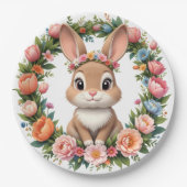 Spring Bunny Easter Paper Plate Pappteller (Vorderseite)