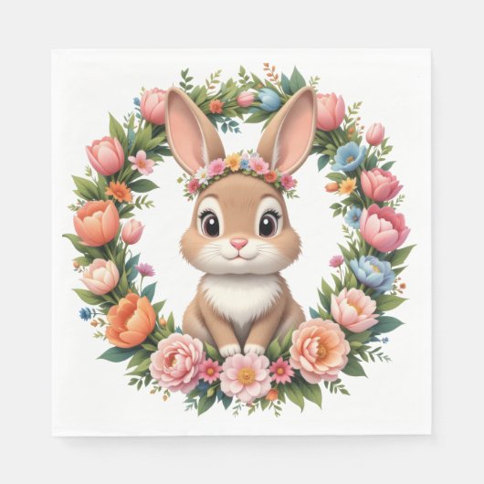 Spring Bunny Easter Serviette (Vorderseite)