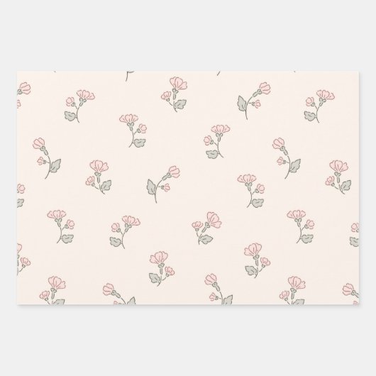 Spring Bunny Floral Osterthema Geschenkpapier Set (Vorderseite 2)