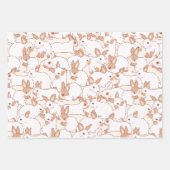 Spring Bunny Floral Osterthema Geschenkpapier Set (Vorderseite)
