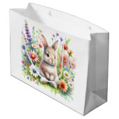 Spring Bunny Große Geschenktüte (Rückseite Schrägansicht)