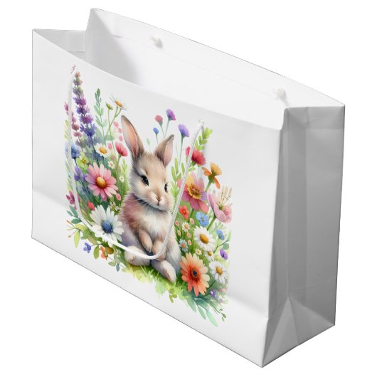 Spring Bunny Große Geschenktüte (Vorderseite Schrägansicht)