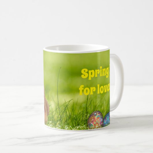 Spring Bunny Lovers Kaffeetasse (VorderseiteRechts)